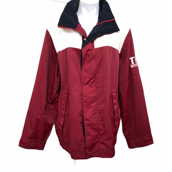Tommy Hilfiger Full Zip Jacket Red White Blue TH85 Mens Med Sailing Colorblock - Picture 2 of 12